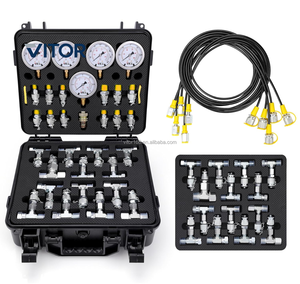 Manomètre hydraulique de haute qualité 5 jauges pour kit 13, pour raccords 14, connecteurs en T, 5 flexibles pour excavatrice (garantie 6 mois) - Product Image 2