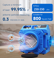 Épurateur d'air portatif de qualité supérieure pour la restauration de dommages causés par l'eau industrielle et commerciale Filtre à air sécheur Purificateur d'air de sous-sol