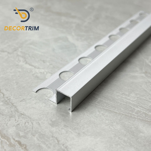 DECORTRIM Profilo Quadrato in Alluminio 32.6x12x0.9mm a Forma di U con Fori Circolari <span class=keywords><strong>per</strong></span> Cornici di Porte in Vetro - Product Image 2