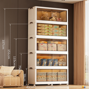 8099-1 Nhựa Có Thể Gập Lại Lưu Trữ Tủ Xếp Chồng Quần Áo Lưu Trữ Gấp Hộp - Product Image 2