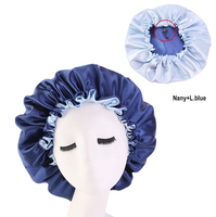 Bonnet de nuit en satin personnalisé en gros, double couche, en soie, avec logo personnalisé JSHOWHI HB-1, unisexe, toutes saisons