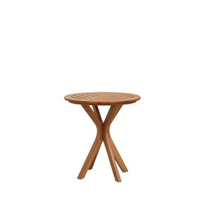 Mesa Auxiliar de Madera de Teca Sólida para Exteriores, 27.56 x 27.56 x 29.53 Pulgadas, Color Marrón, Diseño Contemporáneo, Mueble Resistente - Product Image 1
