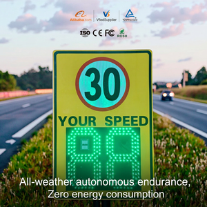 Panneau de signalisation de vitesse solaire à LED avec radar, design portable, qualité industrielle, expédition mondiale, pour le <span class=keywords><strong>trafic</strong></span> urbain - Product Image 1