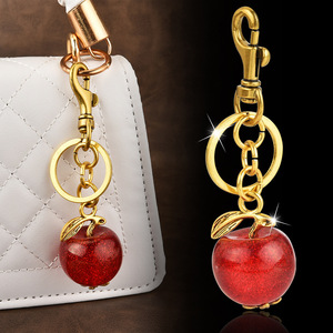 Gran oferta Apple 3D Crystal Apples llavero encanto exquisito llavero para mujer bolso colgante joyería - Product Image 4