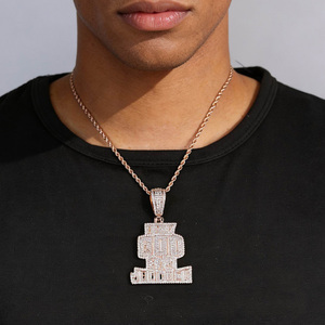 Nouveau Collier Hip Hop Homme 2026 – Grand Pendentif Lettre « Only God Can Judge <span class=keywords><strong>Me</strong></span> » Lourd et Serti de Zircons Scintillants – Bijou Punk - Product Image 6