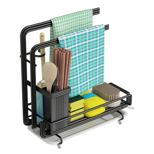 Stainless Steel Standing Kitchen Sink Organizer Shelf Caddy Soap Sponge Drain Rack Holder Storage rack for Countertops