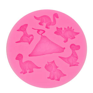 <span class=keywords><strong>Molde</strong></span> de Silicona para Decoración de Pasteles y Fondant, Forma Redonda 3D, 7 Variantes de Animales, Dinosaurios, Volcán, Gráficos, DIY - Product Image 5