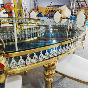 Mesa de banquete para eventos de boda de alta calidad moderna suave con muebles de cristal mesas redondas y de boda en forma de S - Product Image 2