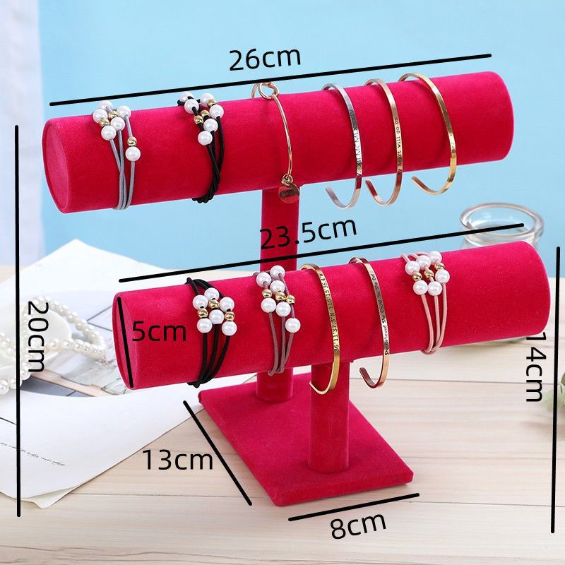 Rose Red Double Row Bracelet Display Stand