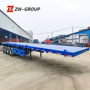 Semirremolque de Plataforma Personalizado de 4 Ejes de 20 a 40 Pies para Transporte de Contenedores |   Remolque de Plataforma de Acero OEM - Product Image 3