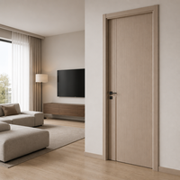 Portes de chambre modernes en MDF fini avec isolation acoustique, design panneau abricot pour usage intérieur