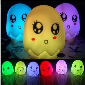 Colorful Eggshell Night <b>Light</b> <b>Led</b> Tap Control Round Shape <b>Usb</b> Powered Changed Colors For Kids Room Decor - Product Image 1