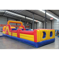 60 à 80 pieds gonflable ninja parcours d'obstacles adultes enfants dragon paintball jeu rotatif parc commercial géant avec toboggan