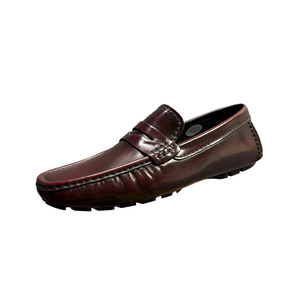 Mocasines de Cuero Genuino para Hombre Qinhong, Color Vino Tinto, Tacón Plano, Estilo Casual de Negocios, Zapatos para Conducir con Suela Antideslizante Cosida - Product Image 4