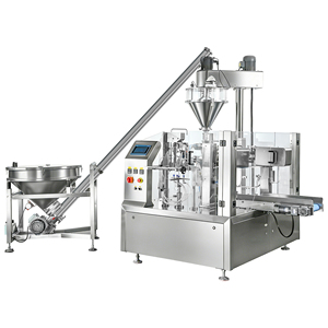 Machine d'emballage de sachets pré-fabriqués pour poudre de café avec alimentateur à vis sans fin pour épices, lait, détergent, assaisonnements, sel, poivre - Product Image 1