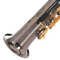 The B-flat Soprano Saxophone with Brass Body Adjustable Performance Use Integrated Design Black Nickel Gold Keys Bakelite Head