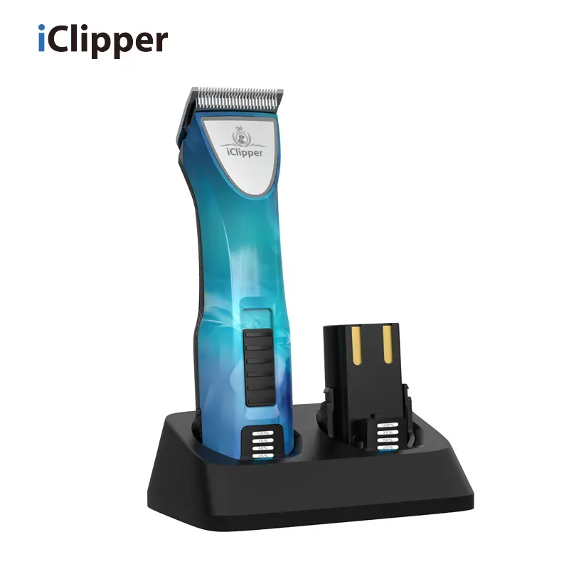 Iclipper-MAX1 קליפרס שיער בעלי חיים אלחוטיים עם טעינה סוללה נוספת בסיס סוללה