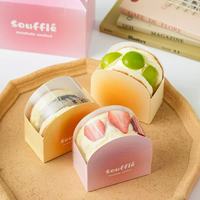 Boîte en papier soufflé biodégradable populaire sur Internet, sac personnalisé pour yaourt, beignets, dorayaki et produits de boulangerie