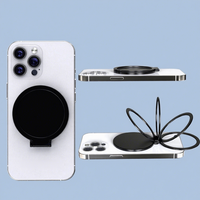 Support magnétique de bureau personnalisé OEM/ODM avec logo, pour téléphone, avec anneau de suspension, aimant ultra-fin puissant, pliable et rotatif