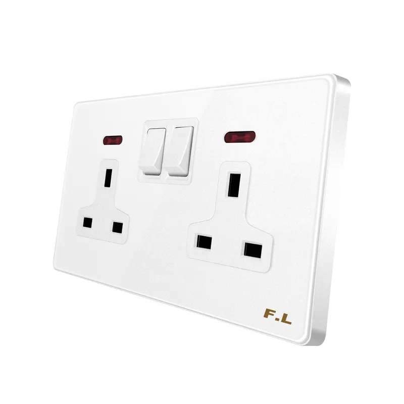 wall switches electrical modern surface mounted 2gang 13A double socket