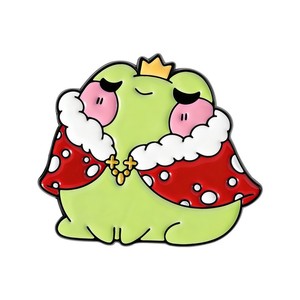 Animal mignon, petite grenouille, <span class=keywords><strong>prince</strong></span> <span class=keywords><strong>fraise</strong></span>, cape, badge en métal, accessoires vestimentaires, broche - Product Image 4