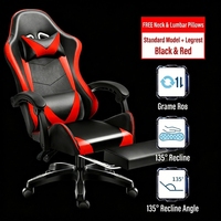 Chaise de jeu PC en cuir véritable rose pas chère, chaise de jeu de course avec repose-pieds, hauteur réglable