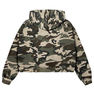Sudadera con Capucha y Cremallera para Hombre, Camuflaje, Estilo Vintage, Holgada, Informal, de Algodón 100% Transpirable - Product Image 2