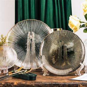Vaisselle en Verre Bordée d'Or Luxe Léger, Assiette de Dîner Occidentale, Dessert, <span class=keywords><strong>Salade</strong></span>, Décoration Maison - Product Image 6