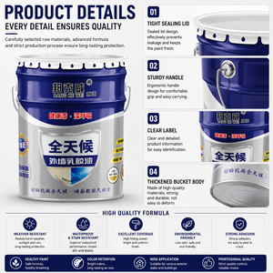 Premium Exterior <b>Wall</b> Latex <b>Paint</b> <b>Waterproof</b> Weather Resistant Acrylic Coating for Outdoor Building Decoration - Product Image 4