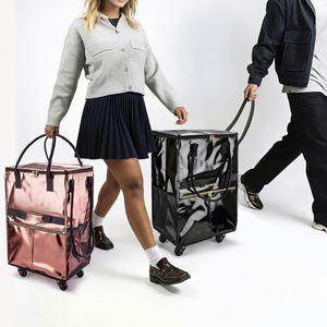 Collapsible Folding Utility Stroller <b>Wagon</b> Cart for Outdoor Activities Picnic Camping Fishing Shopping <b>Foldable</b> Polyester Tote - Product Image 4