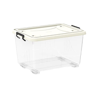 Caixas de Armazenamento de Plástico Transparente Yunuoxi, Conjunto de 5 Peças com Tampas, Organizador Empilhável de Alta Resistência, Atacado de Fábrica