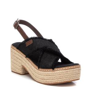 Women's Heeled <b>Sandal</b> Black 171596 Platform Espadrille Style - Product Image 1