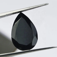 Prix de gros 8x12mm Zircon noir taille poire 100% naturel facetté fait main pierres en vrac 100 pièces MOQ Bijoux DIY Effet de couleur/feu