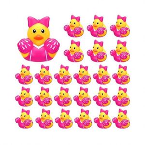 Cheer Squad Customized Batch Printed Pvc Rubber Duck Shaped Bathtub <b>Bath</b> Toys With Pattern Designs - Product Image 3