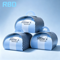 Boîtes d'emballage en papier triangulaires personnalisées avec logo, boîtes à gâteaux blanches de Noël en vrac, boîte à tranches de gâteau glacé avec couvercle transparent