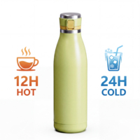 Bouteille d'eau isotherme de voyage en acier inoxydable à double paroi, écologique, avec couvercle pop-up, 17oz, 25oz, 32oz