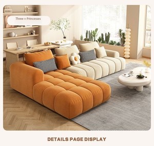 Wholesale <strong>Luxury</strong> High End Modern Modular White Cream <strong>L</strong> <strong>Shape</strong> Cloud <strong>Couches</strong> Lounge Sofa Set for Living Room Home Furniture - Product Image 6