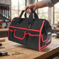 Grande sacoche à outils en tissu Oxford imperméable avec fermeture éclair pour électriciens et ouvriers du bâtiment - Organisateur de matériel portable