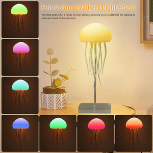 Luminária de Mesa LED Inteligente com Ativação por Voz, Efeito de Gradiente, Lâmpada de <span class=keywords><strong>Lava</strong></span> em Forma de Água-Viva, Luz Noturna Colorida para Uso em Quarto - Product Image 1