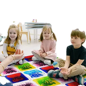 Juguetes Sensoriales Educatief Speelgoed Niet Giftig Kleuterschool Kinderkamer Gevoelige Vloeibare Floor Mat 3D Vinyl Tegels Voor Kids