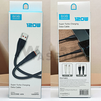 Câble de charge USB de type A vers USB-C en silicone liquide, antigel, charge rapide 2.4A, transmission de données, 1M