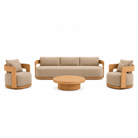 Ensemble de canapé et table basse en teck minimaliste moderne pour hôtels, villas, cours