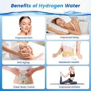 قارورة مياه زجاجية غنية بالهيدروجين H2 مؤين للمياه قارورة مياه الهيدروجين القابلة لإعادة الشحن مع جهاز الاستنشاق - Product Image 4