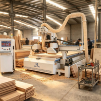 Centre CNC ATC pour le bois, routeur CNC 3 axes 1325 avec table à vide et dépoussiéreur pour le travail du bois