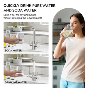 Kép xử lý thẩm thấu ngược lọc nước thép không gỉ 4 cách vòi nước nhà bếp với nước soda lấp lánh - Product Image 2