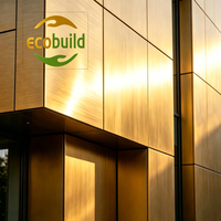 Panneau composite en aluminium Alucobond Gold avec diverses finitions de surface, léger, pour revêtement mural intérieur et extérieur, panneau composite en aluminium ACM