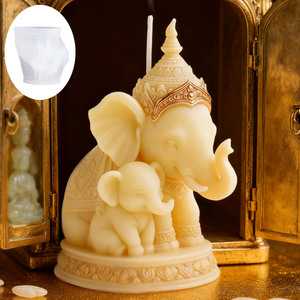 KK1091 <strong>Elephant</strong> Silicone <strong>Candle</strong> Molds Southeast Style Gypsum Decorations Casting Mould DIY Aromatherapy <strong>Candle</strong> Making - Product Image 3