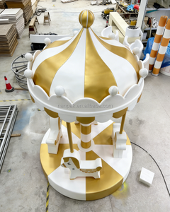 เครื่องเล่นม้าหมุนไฟฟ้าสุดหรูสีทองสำหรับเด็กเล่นในร่ม/กลางแจ้ง รูปทรงสัตว์ เหมาะสำหรับคาเฟ่ ปาร์ตี้ และห้างสรรพสินค้า - Product Image 5