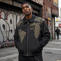 Blouson Bomber de Luxe Personnalisé pour Homme, Matelassé avec Broderie et Motif Lettres, Nouveaux Styles Décontractés pour l'Hiver