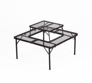 Mesa de acampada cuadrada, mesa plegable de aluminio portátil de 4 pies, altura ajustable, ligera para Picnic, playa, exterior, interior - Product Image 5